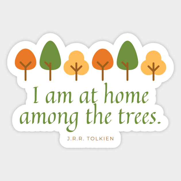 I am at Home Among the Trees // Tree Line Sticker by CorrieMick